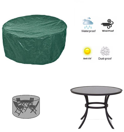 Round green garden table - round,